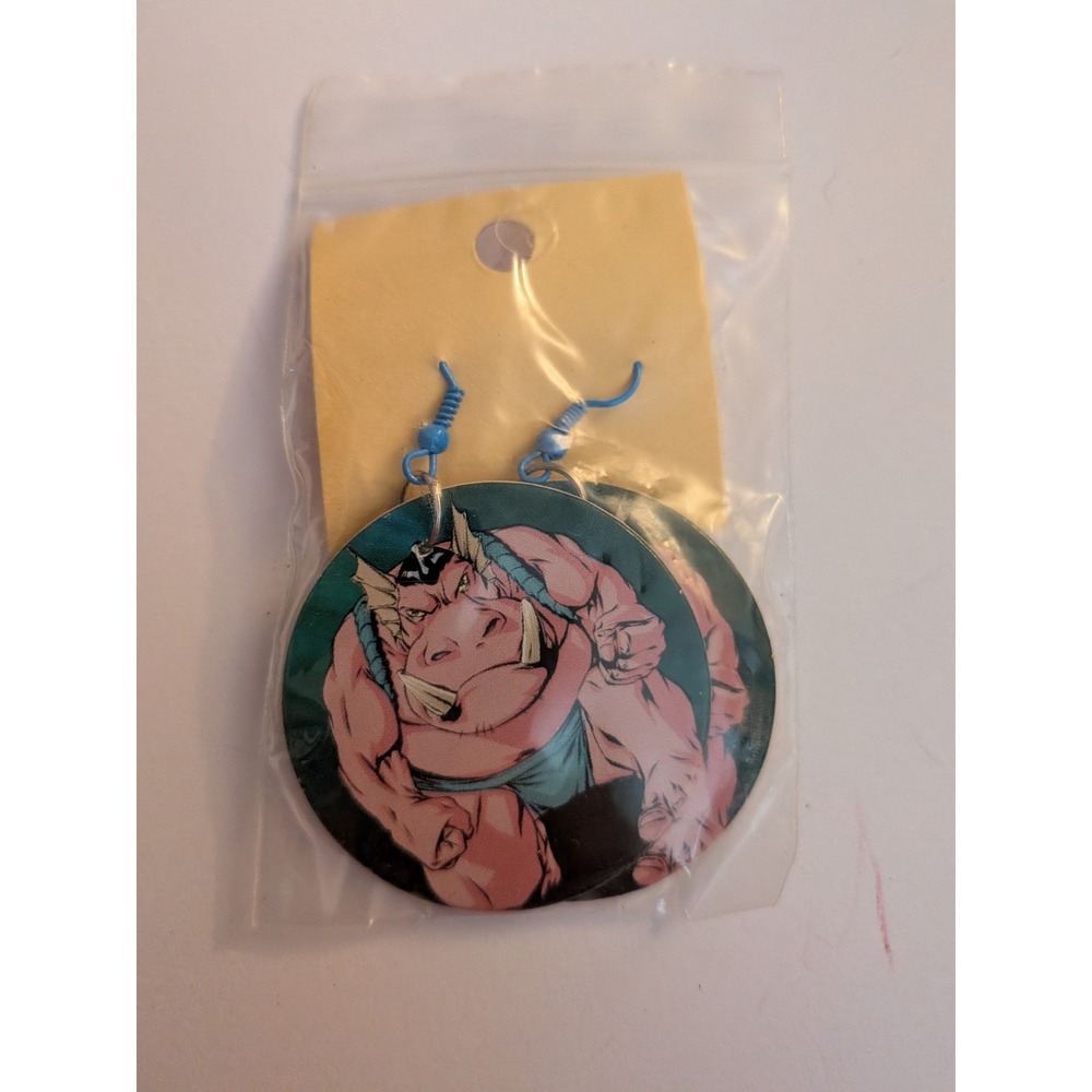 Handmade Bebop Teenage‎ Mutant Ninja Turtles TMNT Drop Earrings Blue Pink Retro